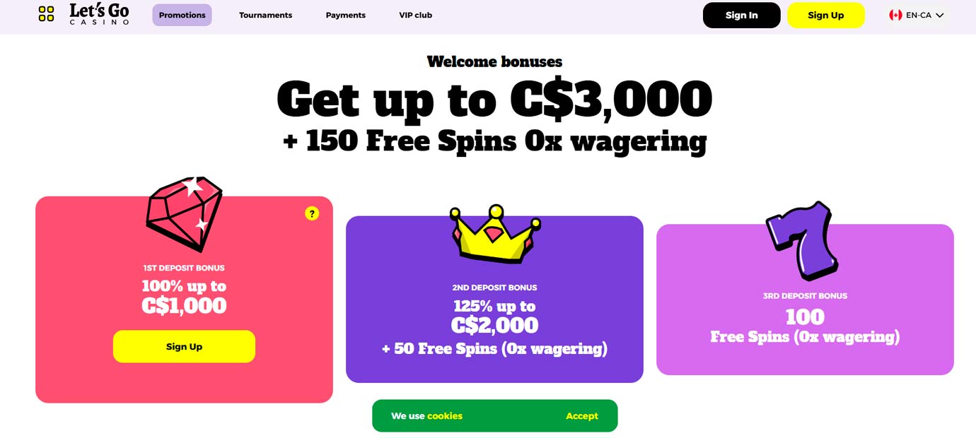 Let’s Go Casino loyalty program & promotions