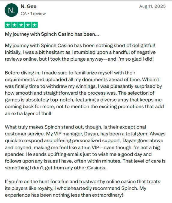 N. Gee about Spinch Casino