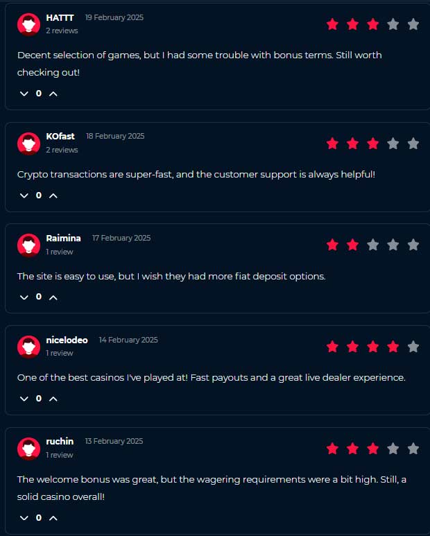 RioAce Casino CasinosInCanada players feedback