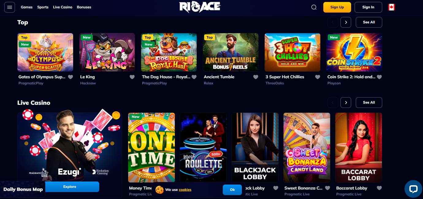 RioAce Casino largest game selections
