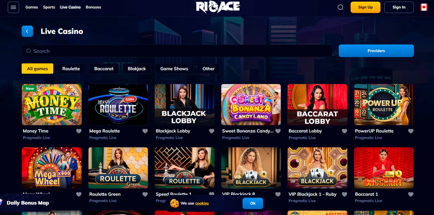 RioAce Casino live casino experience