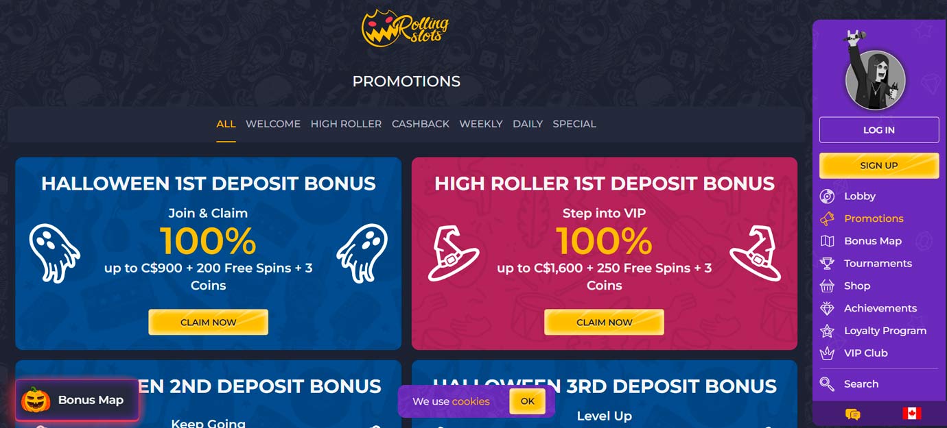 Rolling Slots casino promotions