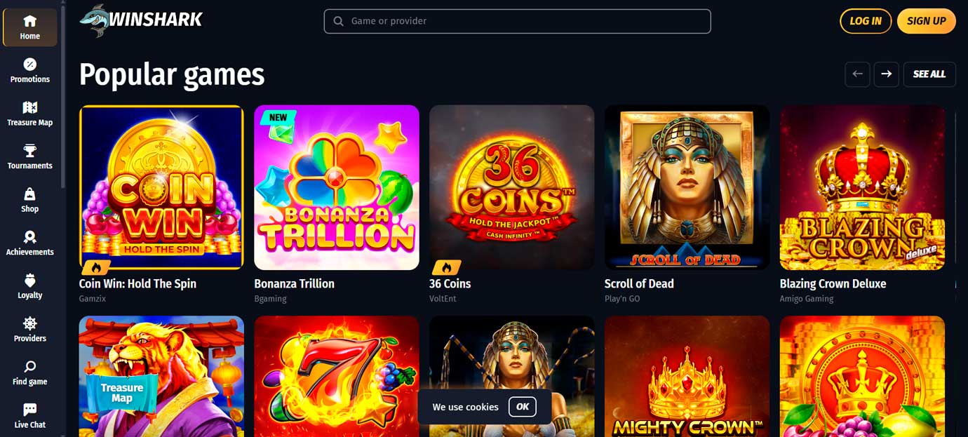 Winshark popular games